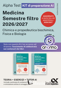 ALPHA TEST MEDICINA. SEMESTRE FILTRO 2026-2027. CHIMICA E PROPEDEUTICA BIOCHIMIC