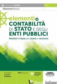 ELEMENTI DI CONTABILITA' DI STATO E DEGLI ENTI PUBBLICI. NOZIONI DI BASE PER ESA