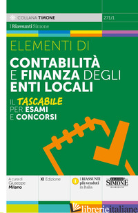 ELEMENTI DI CONTABILITA' E FINANZA DEGLI ENTI LOCALI