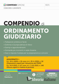 COMPENDIO DI ORDINAMENTO GIUDIZIARIO. NUOVA EDIZ.