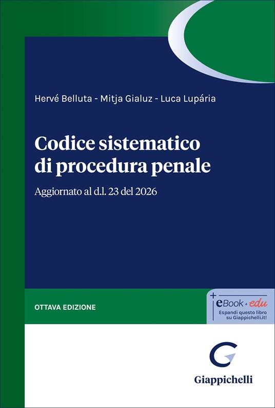 CODICE SISTEMATICO DI PROCEDURA PENALE