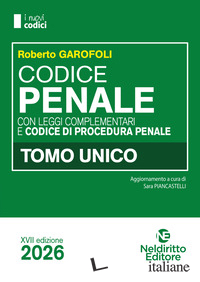 CODICE PENALE MAGISTRATURA 2026 NORMATIVO DI GAROFOLI